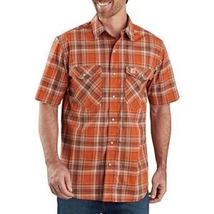 Carhartt Men's Harvest Rugged Flex Bozeman Plaid Short Sleeve Work Shirt XL Tall